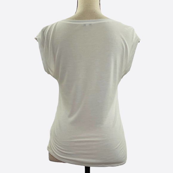 EXPRESS White Embellished Short Sleeve Blouse XS - Picture 3 of 10